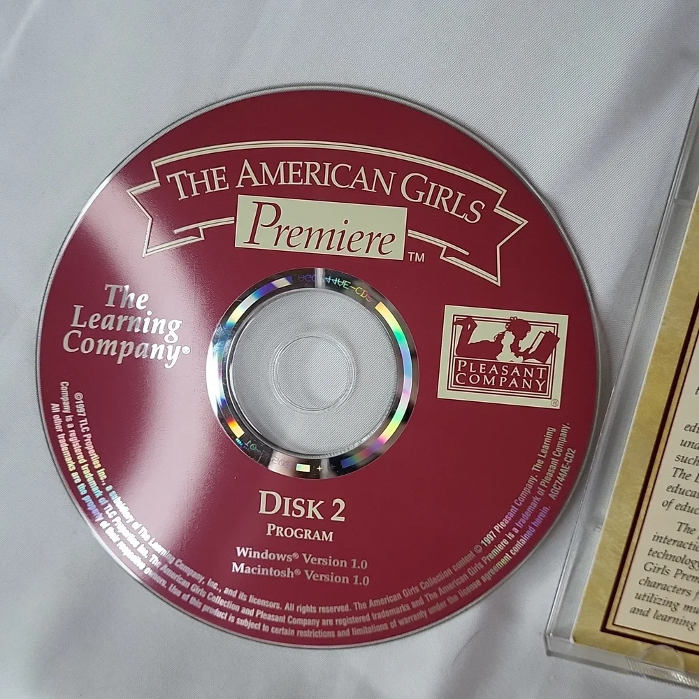 The American Girls Premiere Computer Game 2 disc 1997 vintage learning company